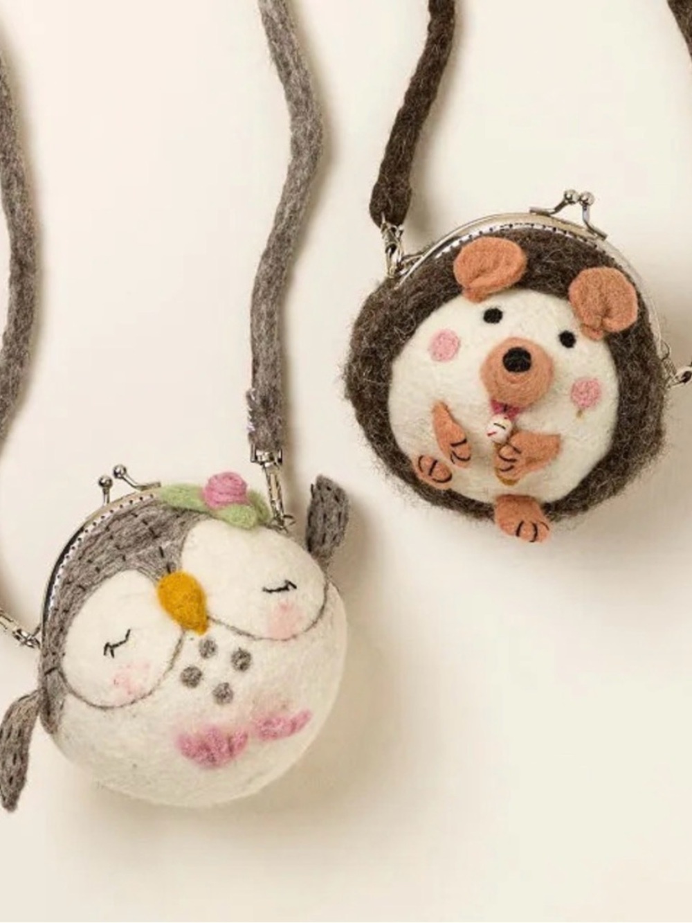 Cute Felt Animal Coin Purses -  Hedgehog